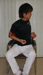 棒体操　身体ねじり運動　左ねじり　The stick physical exercise body twist movement left twist